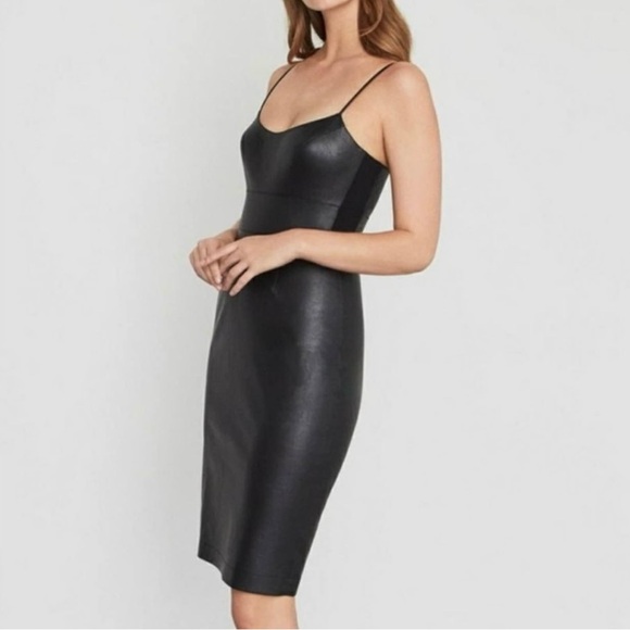 BCBG Black Leather Dress - Picture 1 of 9